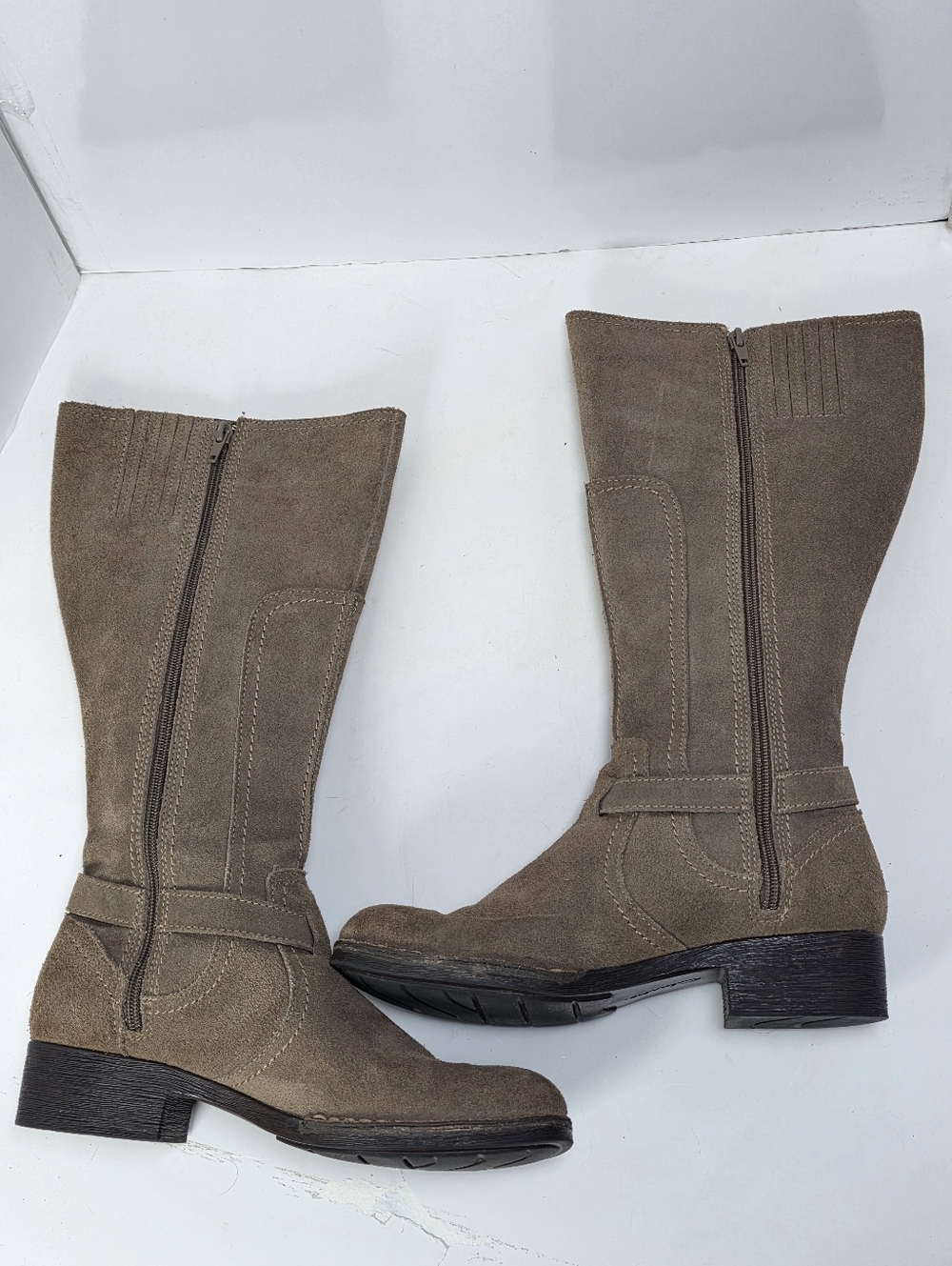 Clarks Derby Palace Suede Leather Tan Knee High Boots - Picture 7 of 15